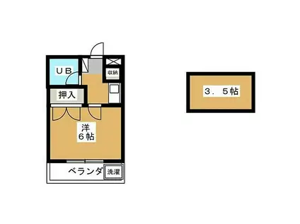 オリーブ(1K/2階)の間取り写真