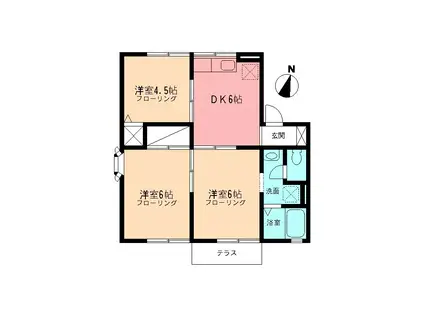 フォートレス大津(3DK/1階)の間取り写真