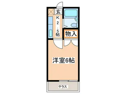 ウッドハウス上鶴間(1K/1階)の間取り写真