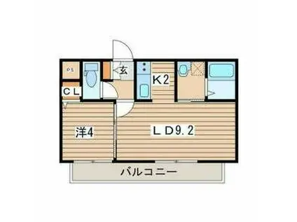 RS中の島(1LDK/3階)の間取り写真