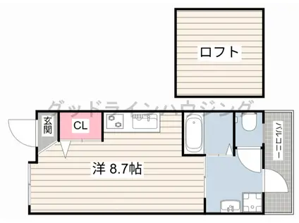エルサッスーンYASHIRO(ワンルーム/2階)の間取り写真