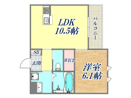 YOUMAISON立花(1LDK/2階)の間取り写真