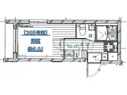 ラフィーネ音羽東棟(1K/2階)の間取り写真