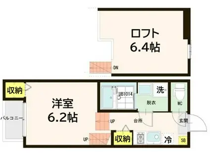 CASA LYCORIS 西中田(1K/1階)の間取り写真
