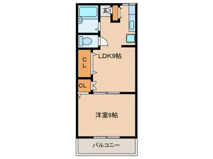 シャトールナ(1LDK/3階)の間取り写真