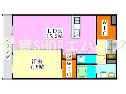 エミネンス東船橋Ⅰ(1LDK/2階)の間取り写真