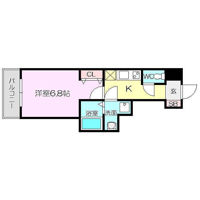 ジョワイユ芝野(1K/2階)の間取り写真