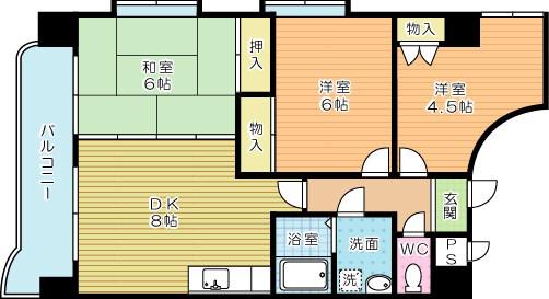 ブランペルル(3LDK/3階)の間取り写真