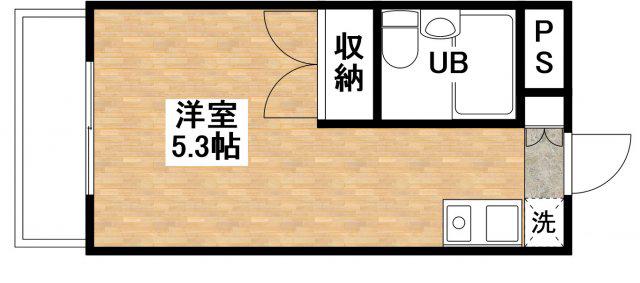 日野旭が丘ハイデンス(ワンルーム/1階)の間取り写真