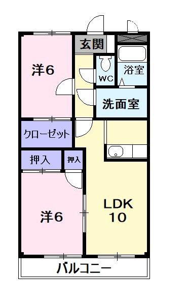 ハッピータウン和(2LDK/1階)の間取り写真
