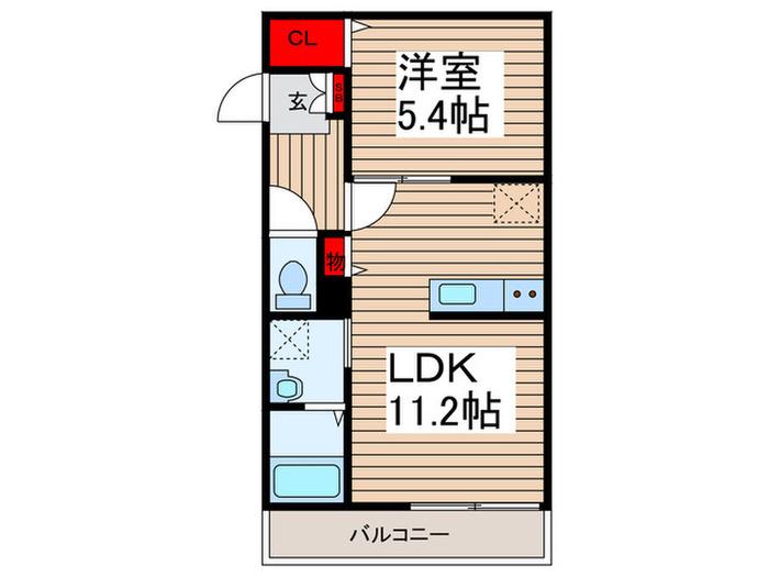 カーサビアンカ(1LDK/1階)の間取り写真