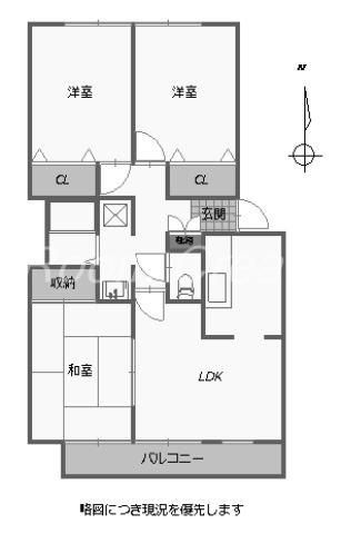 フォブールブリエA(3LDK/2階)の間取り写真