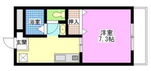 フェリシティヒルズ岸B(1K/2階)の間取り写真