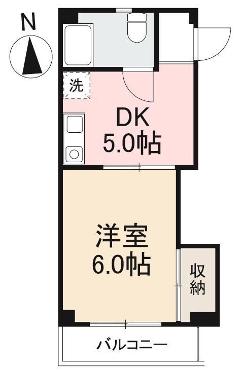 ワールドコーポ(1DK/2階)の間取り写真