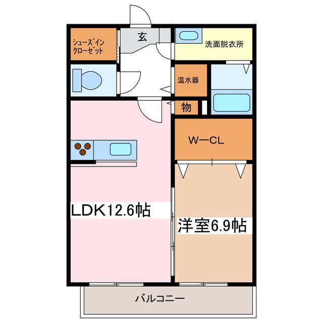 マーヴェラス・マンション(1LDK/2階)の間取り写真