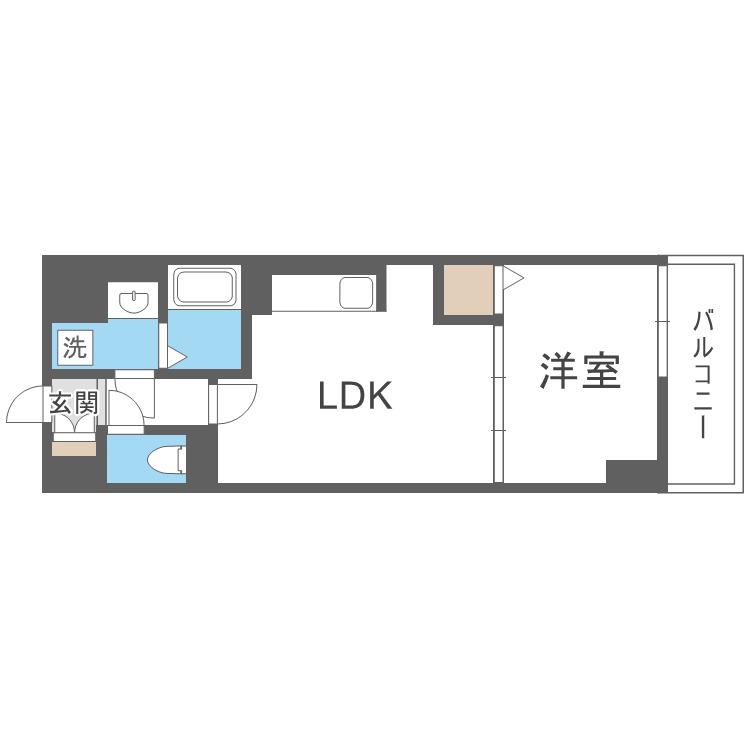リアライズ今里南(1LDK/3階)の間取り写真