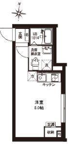 レピュア東大島駅前レジデンス(ワンルーム/2階)の間取り写真