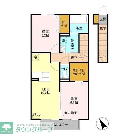 ブリランテ A(2LDK/2階)の間取り写真