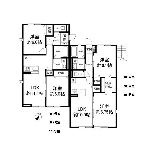 PRIMROSE(2LDK/3階)の間取り写真