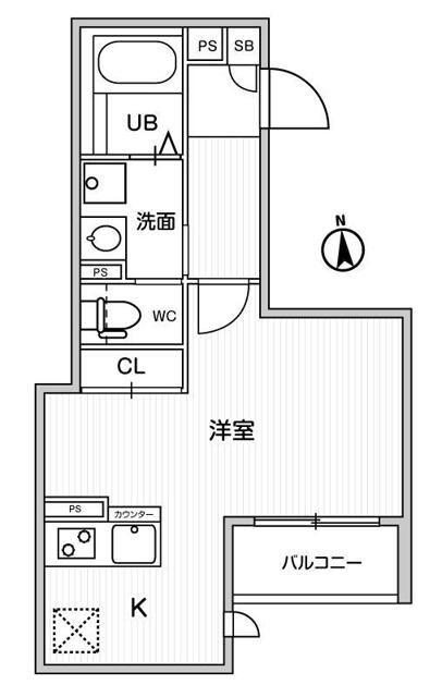 BACK LANE HOUSE(ワンルーム/2階)の間取り写真