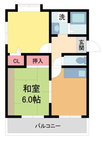 ツインティー木本(2DK/3階)の間取り写真