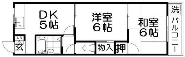 山口マンション(2DK/2階)の間取り写真
