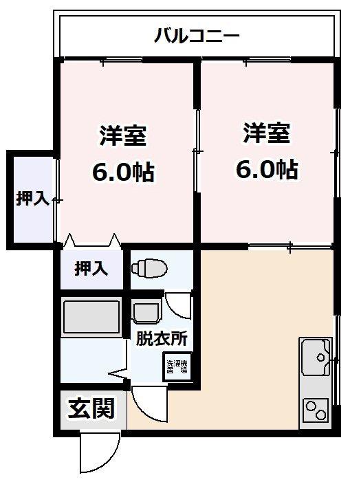 内藤ビル(2DK/3階)の間取り写真