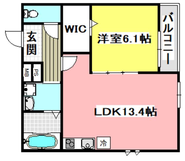 フジパレス戸伏町II(1LDK/1階)の間取り写真