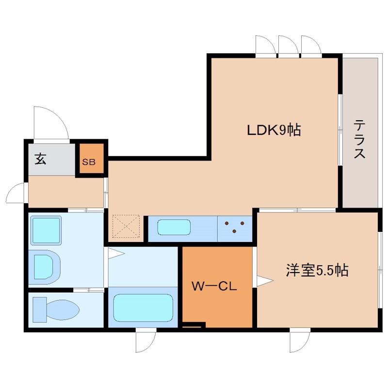 シェモア(1LDK/1階)の間取り写真