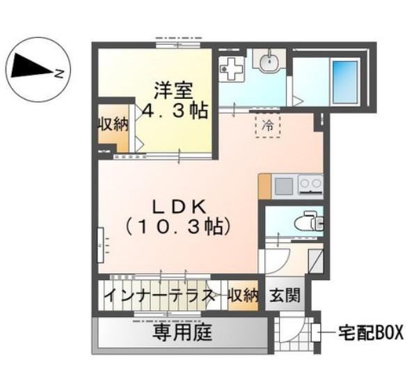 リファインド レジデンス(1LDK/1階)の間取り写真