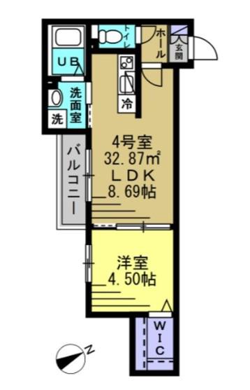 アルベロ新検見川(1LDK/1階)の間取り写真