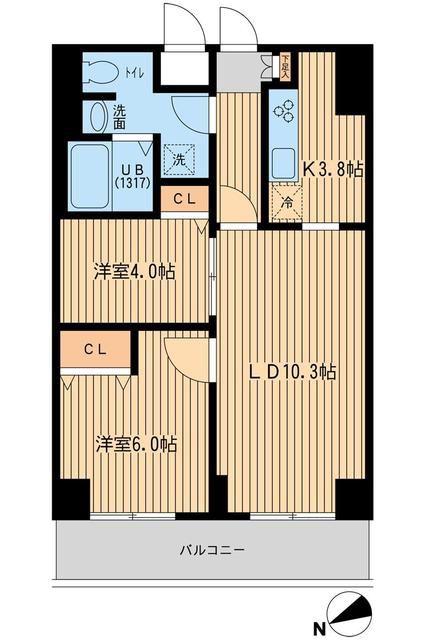 プルス上十条(2LDK/7階)の間取り写真