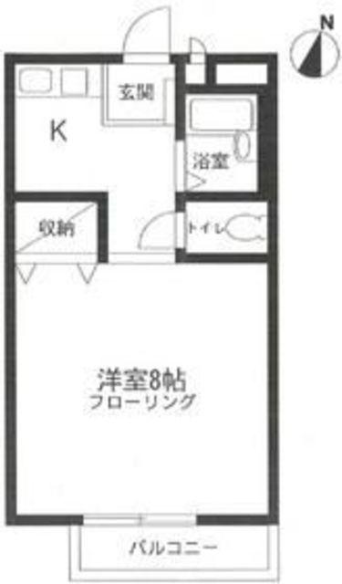 ソレイユ湘南(1K/1階)の間取り写真