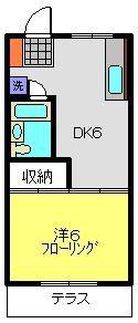 ハニーハイツ松野(1DK/1階)の間取り写真