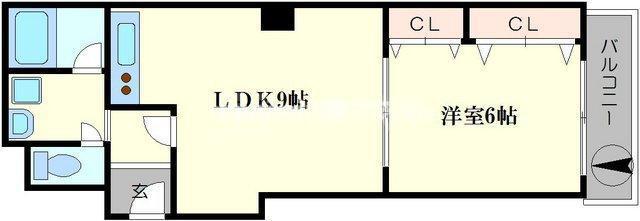 ルプリーズ天王寺(1LDK/7階)の間取り写真