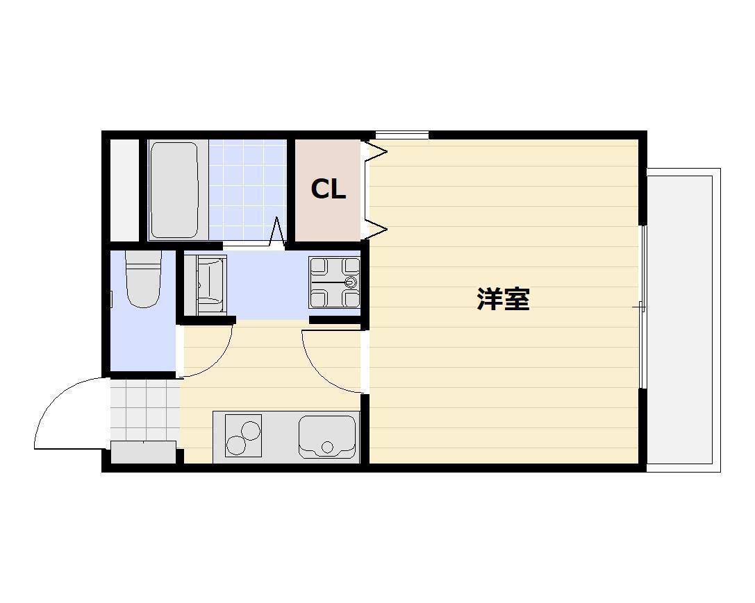 AL CUORE(1K/3階)の間取り写真