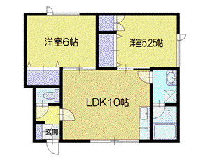 サンヒルズ桜(2LDK/1階)の間取り写真