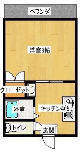 パールホームズ稗田(1K/3階)の間取り写真