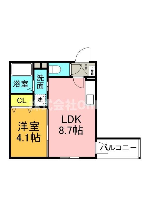 LUCE PRIMA(1LDK/2階)の間取り写真