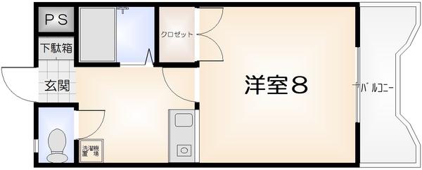 ヴィゴラス壱番館(1K/3階)の間取り写真