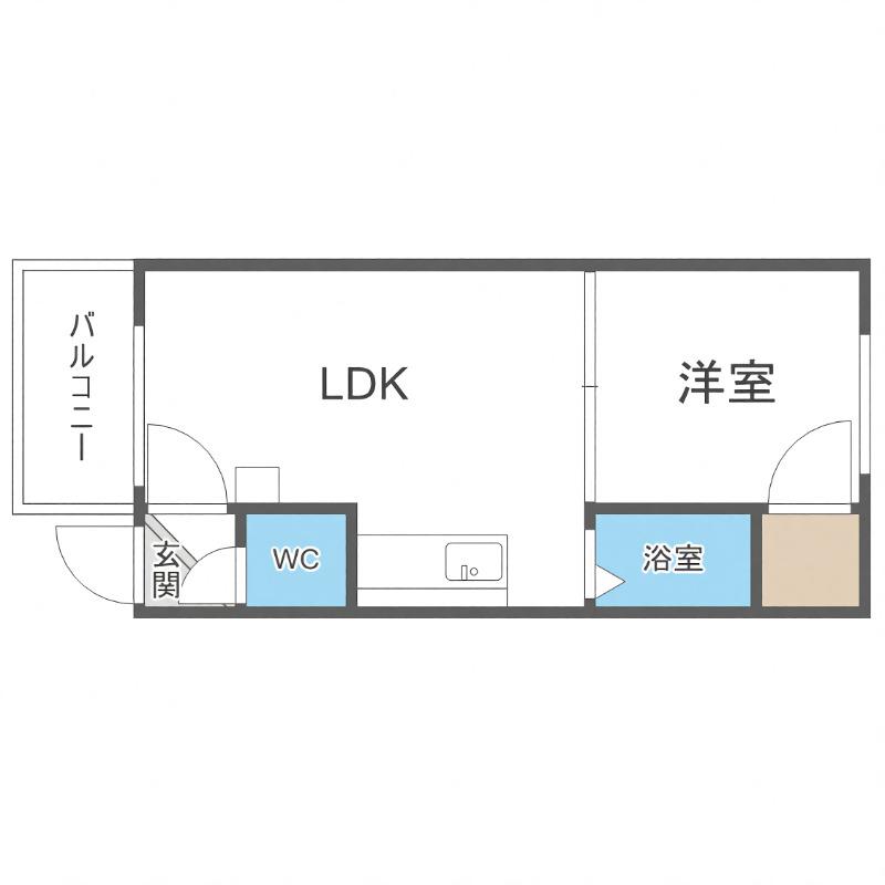 カサデューク平岸42(1LDK/2階)の間取り写真