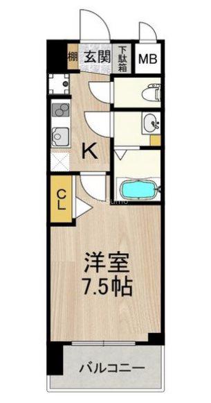 スプランディッド難波サウス(1K/7階)の間取り写真