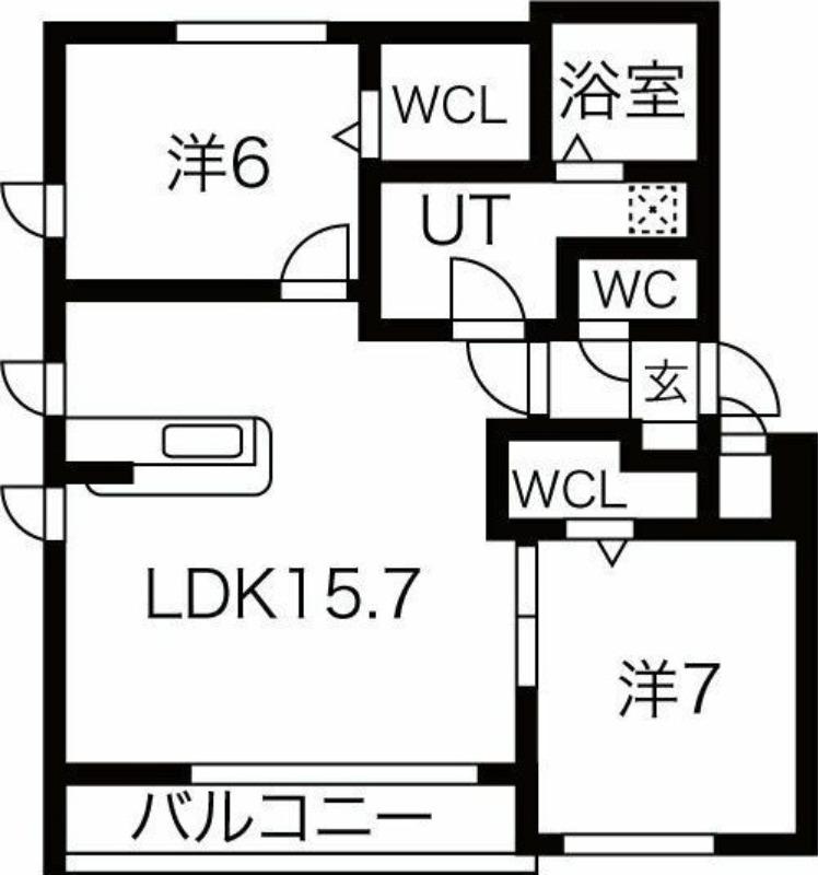サージュブリエI(2LDK/1階)の間取り写真