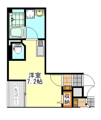 コネクトパークヒルズ本千葉(ワンルーム/6階)の間取り写真