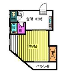 サンレモA(1DK/1階)の間取り写真