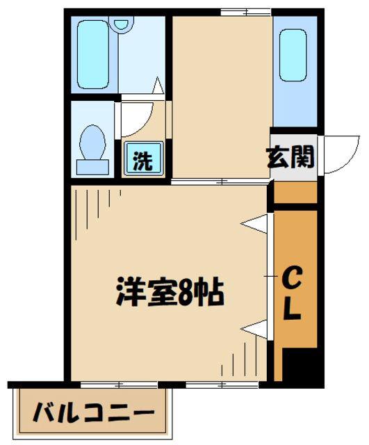 ウェル相武台パートI(1K/2階)の間取り写真