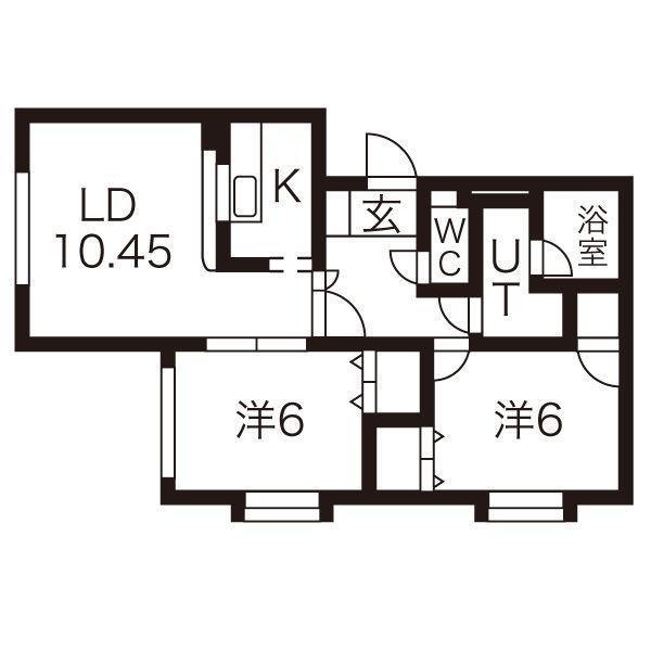 ル・シェル(2LDK/3階)の間取り写真
