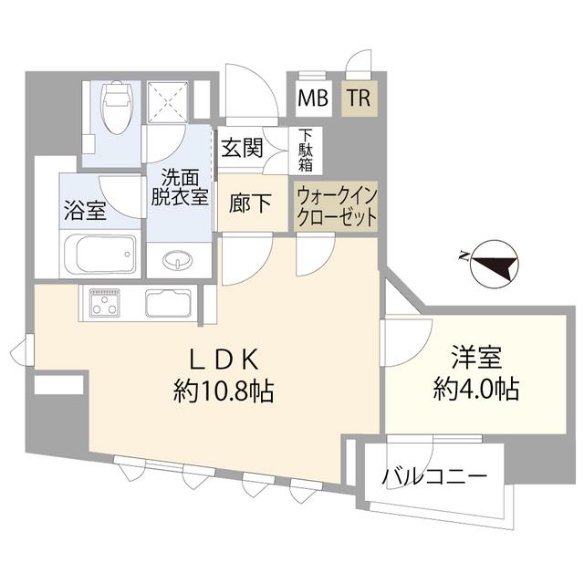 リビオレゾン小石川(1LDK/12階)の間取り写真