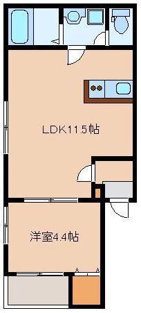 アクアブラン貝塚(1LDK/1階)の間取り写真