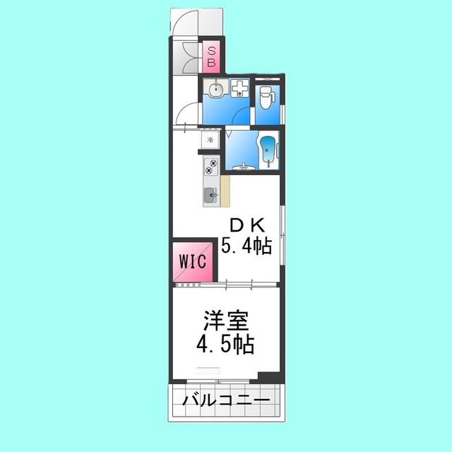 SOAR堺綾之町(1DK/4階)の間取り写真